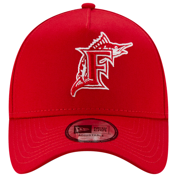 New Era Marlins 9Forty A Frame Cap - Men's - Red/White - Image 3