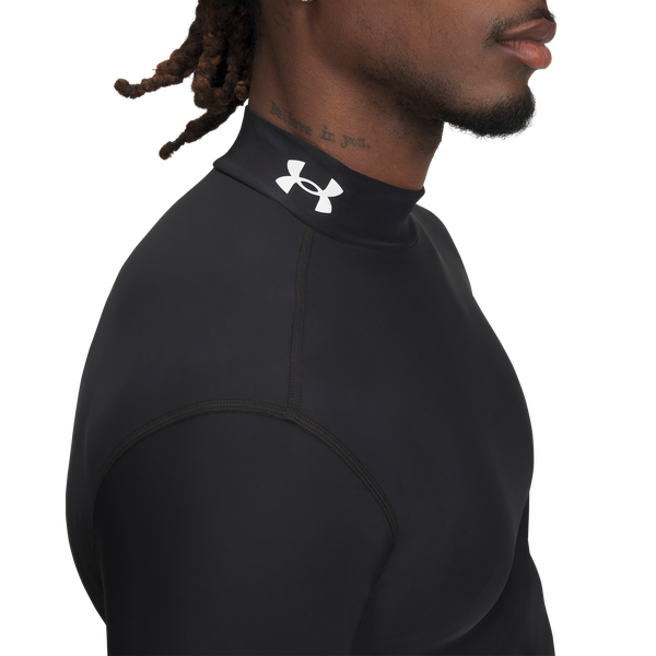 Under Armour Heatgear Og Compression Mock L/S - Men's - White/Black - Image 3