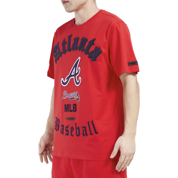 Pro Standard BRAVES OLD ENGLISH SJ TEE - Men's - Red - Image 3