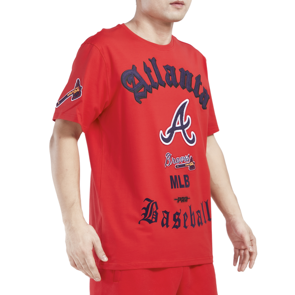 Pro Standard BRAVES OLD ENGLISH SJ TEE - Men's - Red - Image 4
