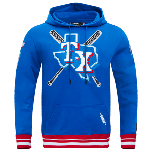 Pro Standard RANGERS MASH UP M RIB FLC PO HOODIE - Men's - Royal Blue/Red