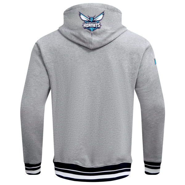 Pro Standard Hornets Script Fleece P/O Hoodie - Men's - Heather Gray/Black - Image 2