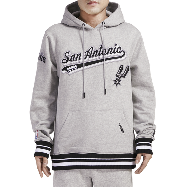 Pro Standard SPURS SCRIPT TAIL RIB FLC PO HOODIE - Men's - Heather Gray/Black