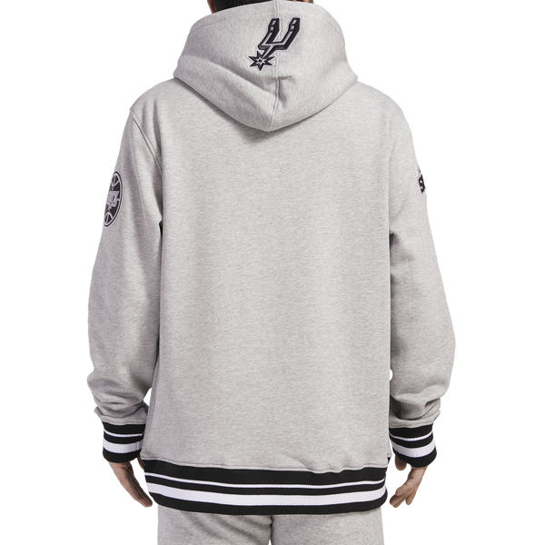 Pro Standard SPURS SCRIPT TAIL RIB FLC PO HOODIE - Men's - Heather Gray/Black - Image 2