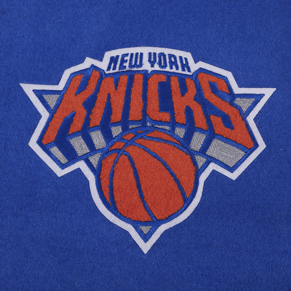 Pro Standard Knicks NBA Finals 2026 Rib Wool Varsity Jacket - Men's - Royal/Orange/Royal - Image 9