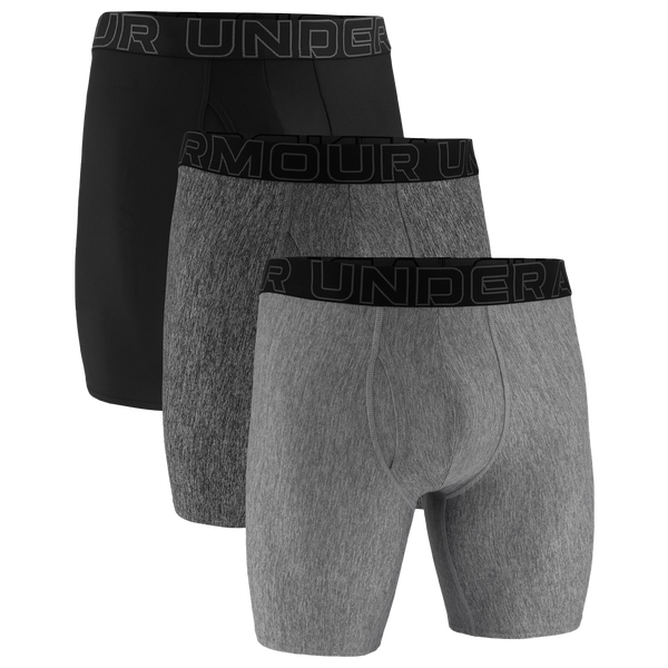 Under Armour Performance Tech Boxer Brief- Solid 9 IN 3PK - Men's - Castlerock/Steel/Black - Image 4