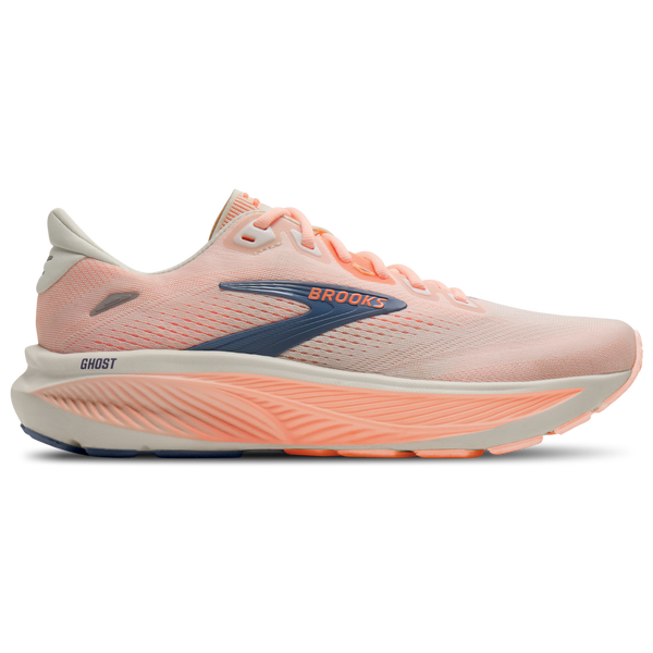 Brooks Ghost 18 - Women's - White/Cyber Peach/Gray