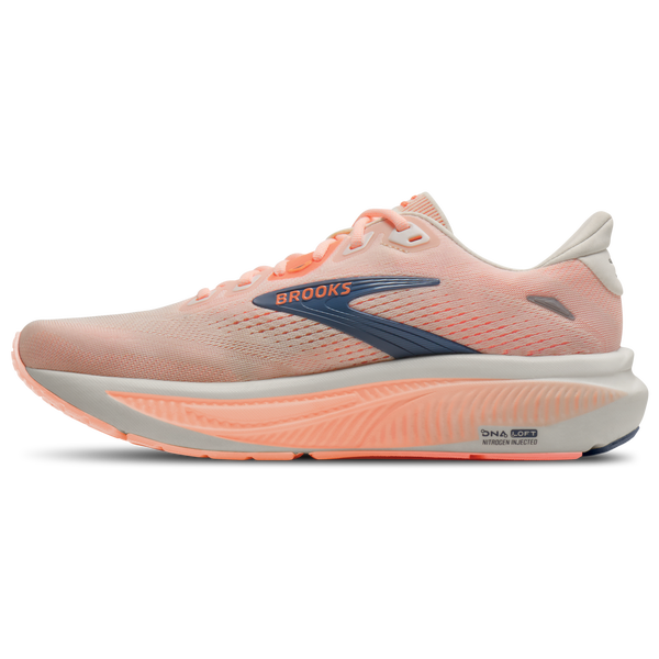 Brooks Ghost 18 - Women's - White/Cyber Peach/Gray - Image 2