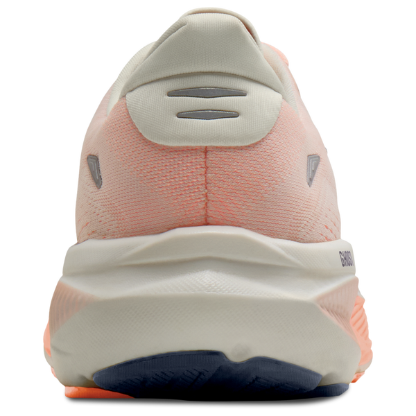 Brooks Ghost 18 - Women's - White/Cyber Peach/Gray - Image 3