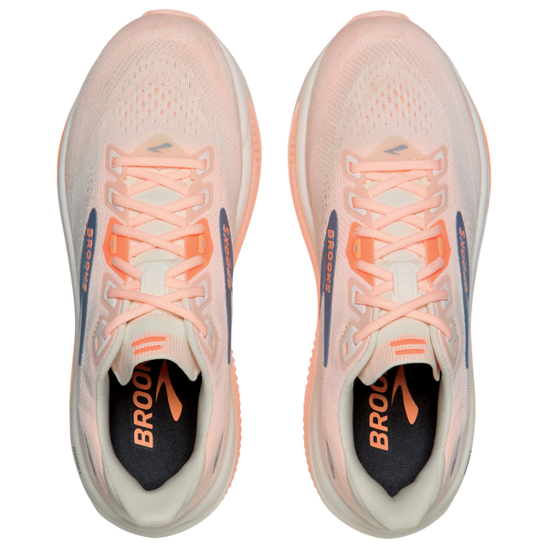 Brooks Ghost 18 - Women's - White/Cyber Peach/Gray - Image 4