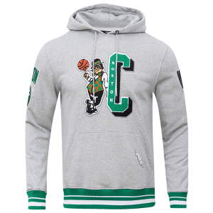 Pro Standard CELTICS MASH UP RIB FLC PO HOODIE - Men's - Heather Grey/Green