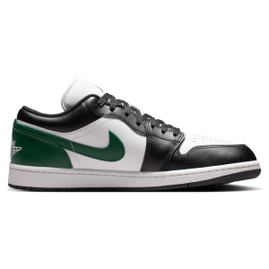 Jordan AJ 1 Low - Men's - Summit White/Black/Gorge Green