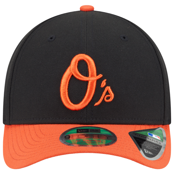 New Era Orioles Player Replica 9FORTY Cap - Men's - Black/Orange - Image 2