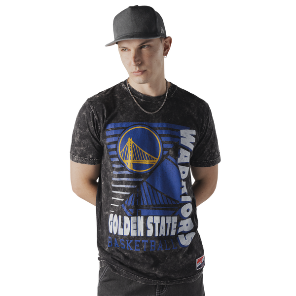 New Era Warriors Washed Short Sleeve T-Shirt - Men's - Black - Image 5