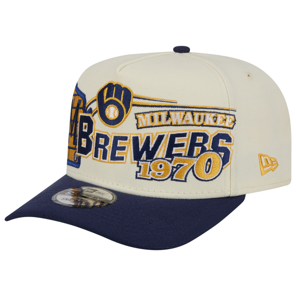 New Era Brewers 9FIFTY A-Frame Classic Cap - Adult - White/Navy