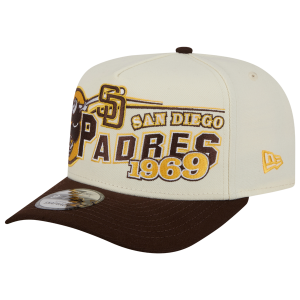 New Era Padres 9FIFTY A-Frame Classic Cap - Adult - White/Brown