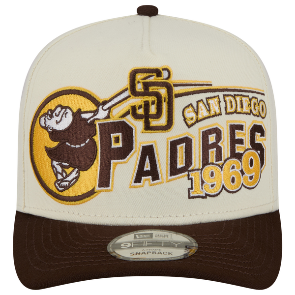 New Era Padres 9FIFTY A-Frame Classic Cap - Adult - White/Brown - Image 2