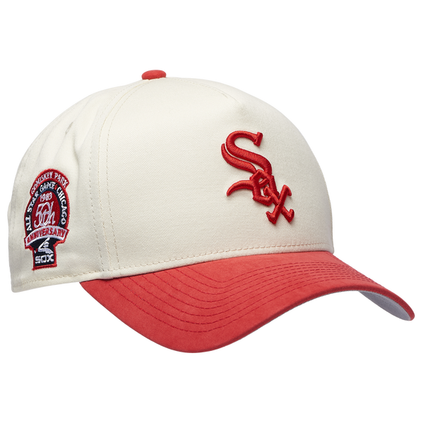New Era White Sox 9FORTY A-Frame Suede Cap - Adult - Red/White - Image 3