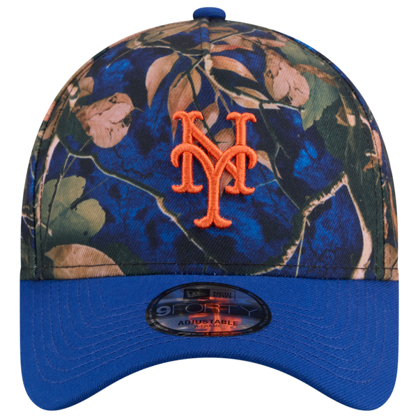 New Era Mets 9FORTY A-Frame Leaves Cap - Adult - Blue/Multi - Image 2