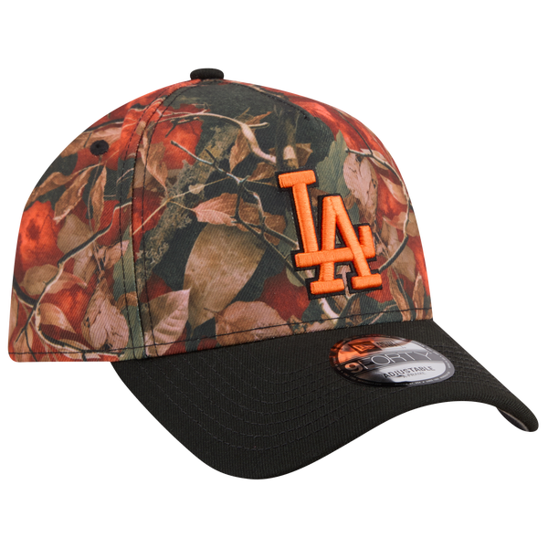 New Era Dodgers 9FORTY A-Frame Leaves Cap - Adult - Orange/Multi - Image 3