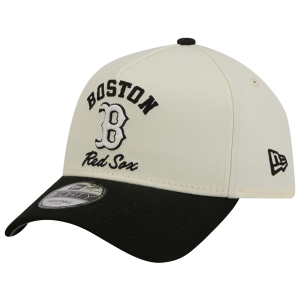 New Era Red Sox 9FORTY A-Frame UPSD Arch Cap - Adult - White/Black