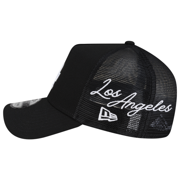 New Era Dodgers 940AF Script Trucker Cap - Adult - Black - Image 6