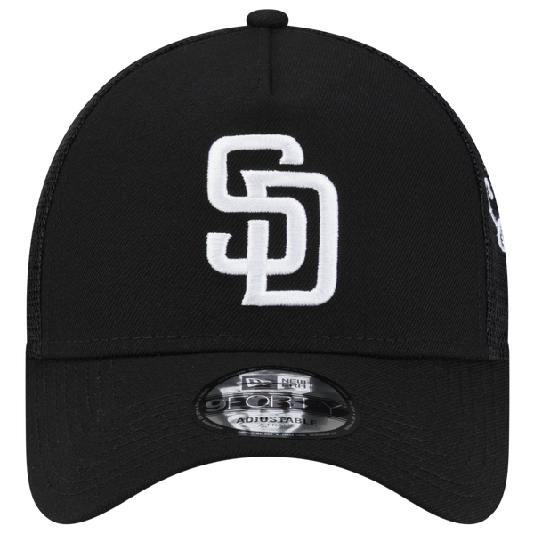 New Era Padres 940AF Script Trucker Cap - Adult - Black - Image 2