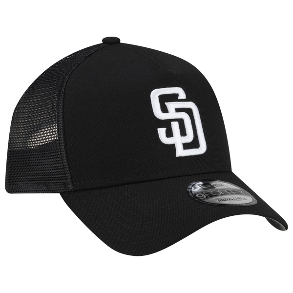 New Era Padres 940AF Script Trucker Cap - Adult - Black - Image 3