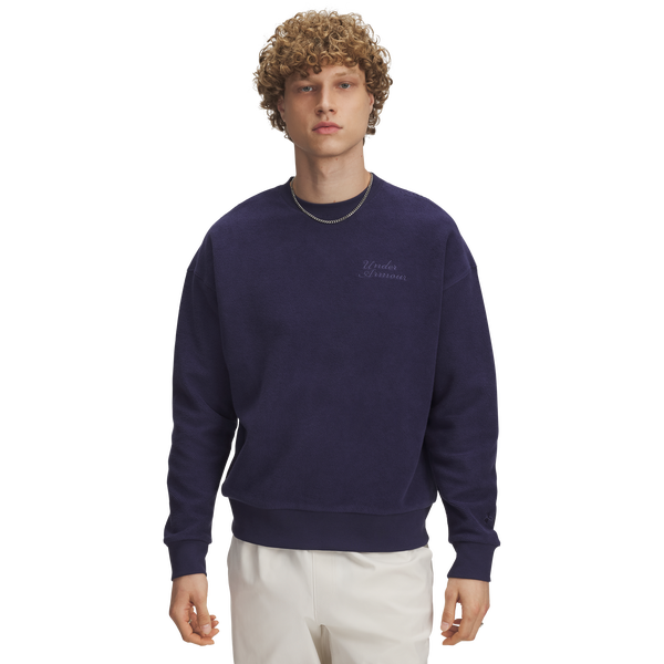 Under Armour Icon Rev Terry Crew - Men's - Washed Navy/Washed Navy