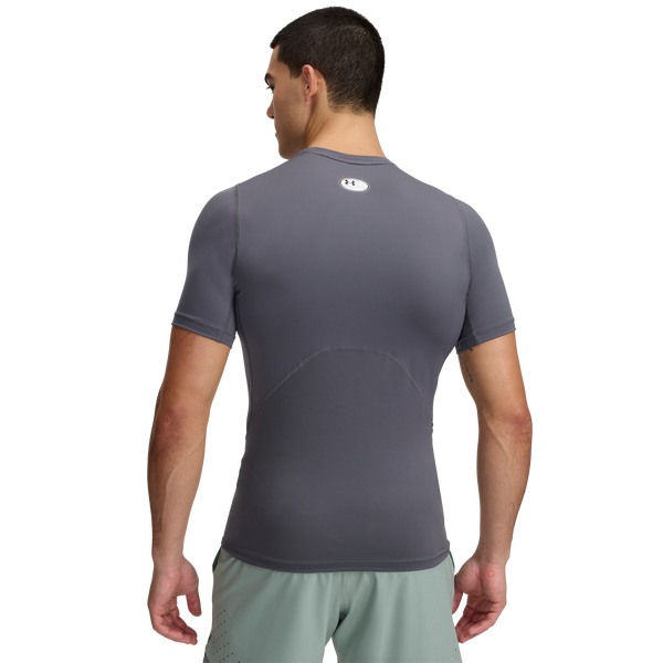 Under Armour HeatGear Compression S/S T-Shirt - Men's - Castlerock/White - Image 2