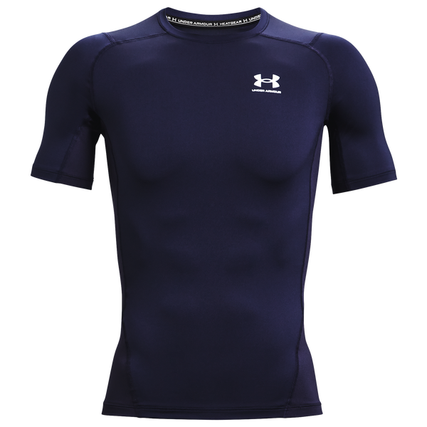 Under Armour HeatGear Compression S/S T-Shirt - Men's - Midnight Navy/White - Image 2