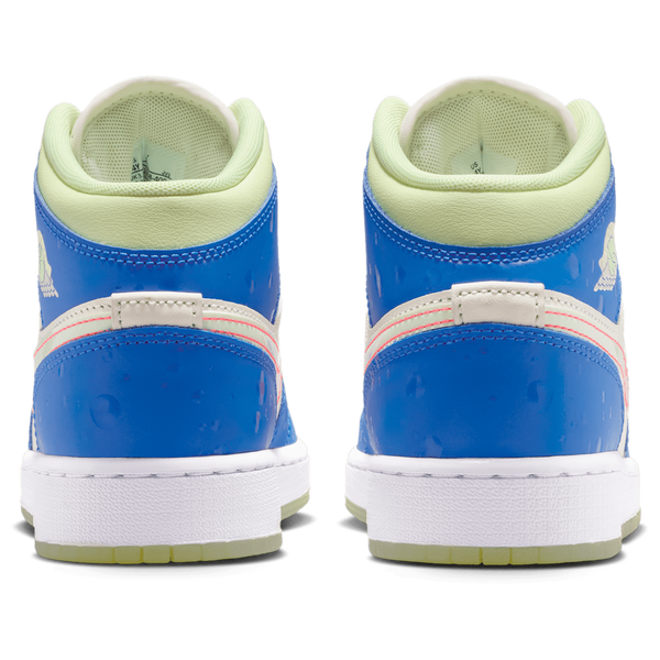 Jordan AJ 1 Mid - Boys' Grade School - Blue/Tan/Volt - Image 3