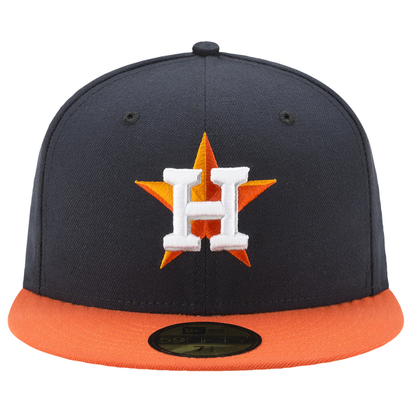 New Era Astros 59Fifty Authentic Cap - Adult - Orange/Navy - Image 2