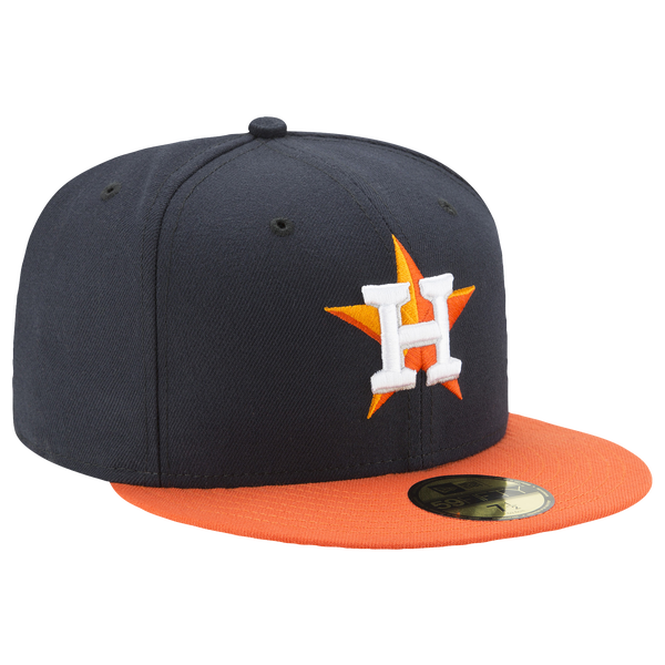 New Era Astros 59Fifty Authentic Cap - Adult - Orange/Navy - Image 3