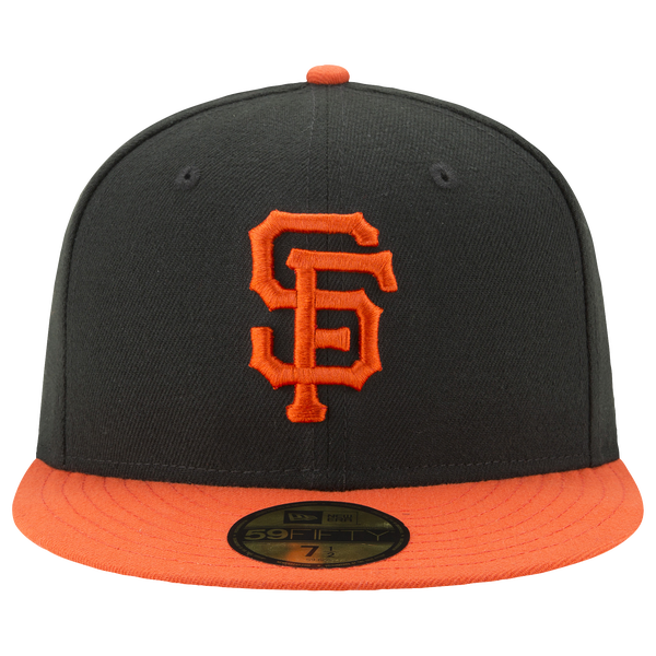 New Era Giants 59Fifty Authentic Cap - Adult - White/Black/Orange