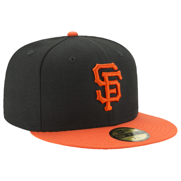 New Era Giants 59Fifty Authentic Cap - Adult - White/Black/Orange - Image 3
