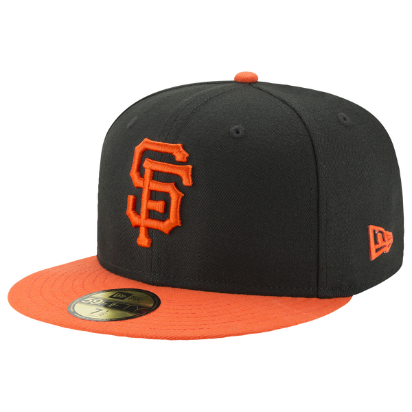 New Era Giants 59Fifty Authentic Cap - Adult - White/Black/Orange - Image 7