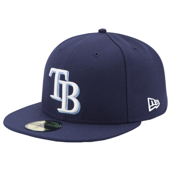 New Era Rays 59Fifty Authentic Cap - Adult - White/Navy - Image 7