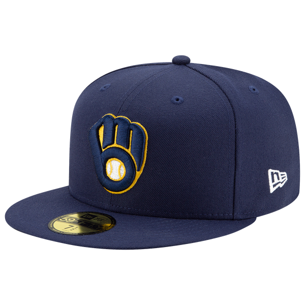 New Era Brewers 59Fifty Authentic Cap - Adult - Royal/Yellow - Image 2