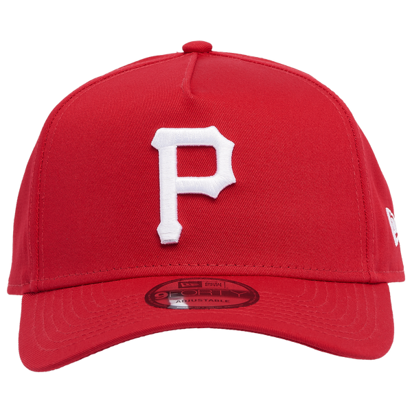 New Era Pirates A Frame Adjustable Cap - Men's - Red/Red - Image 3