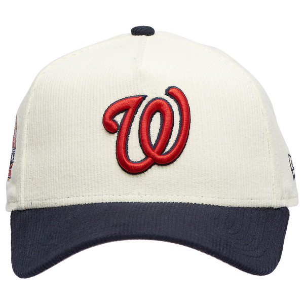 New Era Nationals 940 A Frame Corduroy Cap - Men's - Navy/Chrome - Image 2
