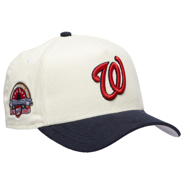New Era Nationals 940 A Frame Corduroy Cap - Men's - Navy/Chrome - Image 3