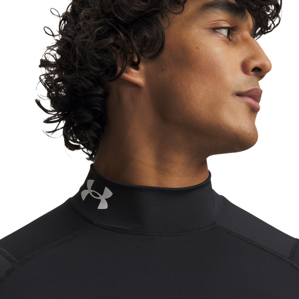 Under Armour HeatGear Mock T-Shirt - Men's - Black/Black - Image 3