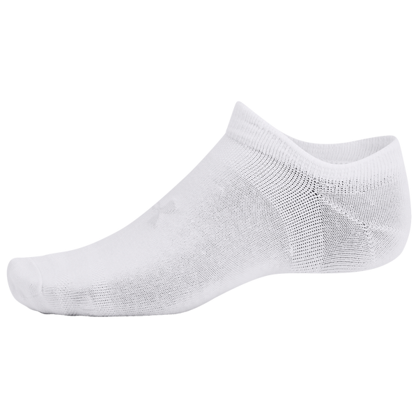 Under Armour Essential 6 Pack No Show Socks - Men's - White/White/Halo Grey - Image 3