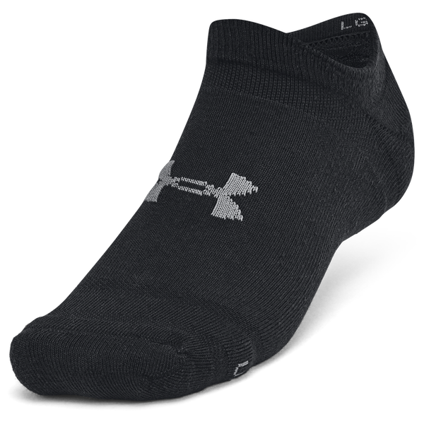 Under Armour Essential Cushion 6 Pack No Show Socks - Men's - Castlerock/Black/Black - Image 2