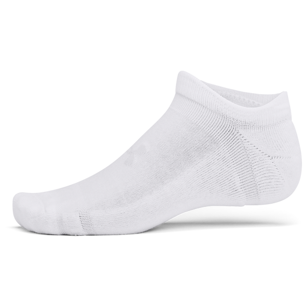 Under Armour Essential Cushion 6 Pack No Show Socks - Men's - Halo Grey/White/White - Image 3