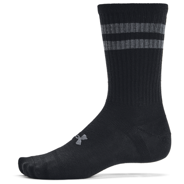 Under Armour Essential 6 Pack Crew Socks - Men's - White/White/Black - Image 4