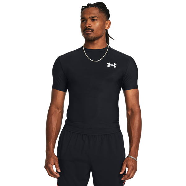 Under Armour Heatgear OG Compression Short Sleeve - Men's - Black/White - Image 4