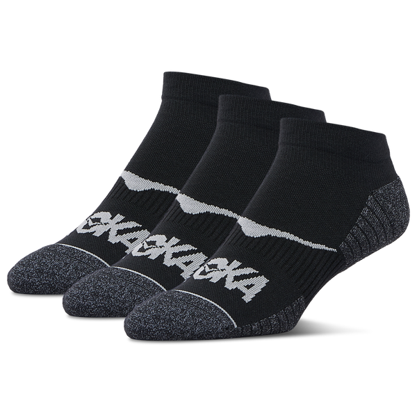 HOKA No-Show Run Sock 3 Pack - Adult - Black/Black/Black