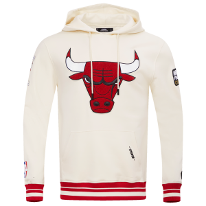 Pro Standard BULLS RETRO CLASSIC FLC PO HOODIE - Men's - Eggshell/Red